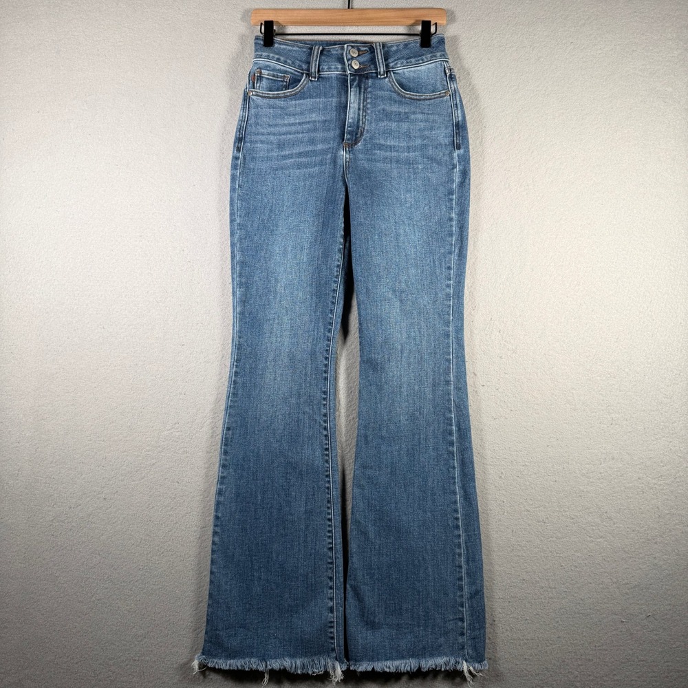 Judy Blue High Rise Bootcut Jeans Medium Wash Raw Hem JB82686MD-CO Size 1/25